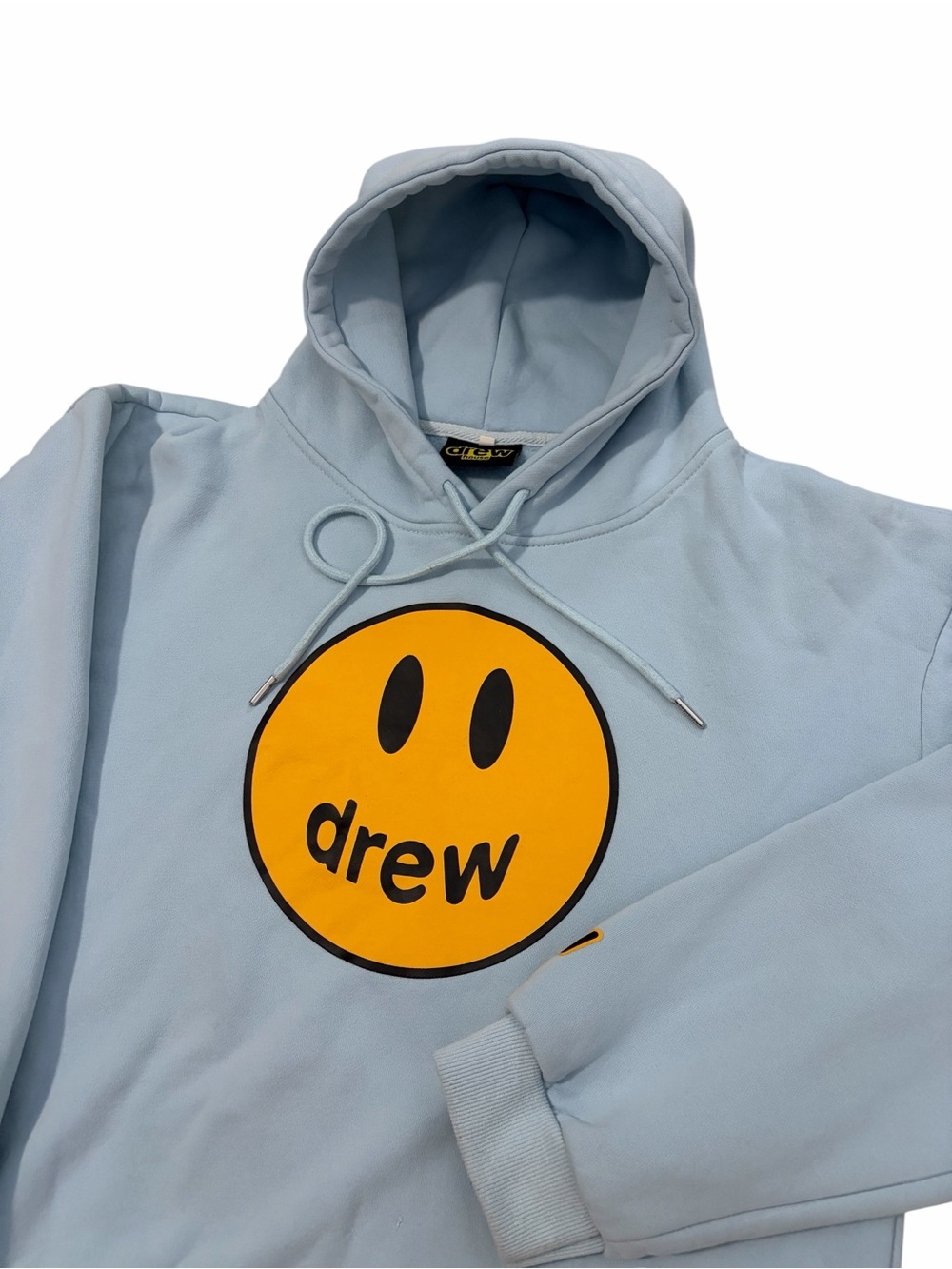Drew House Smiley Face Hooded Sweatshirt Adult XL Light Blue Spell Out